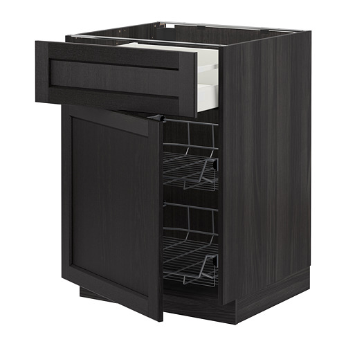 METOD/MAXIMERA base cab w wire basket/drawer/door