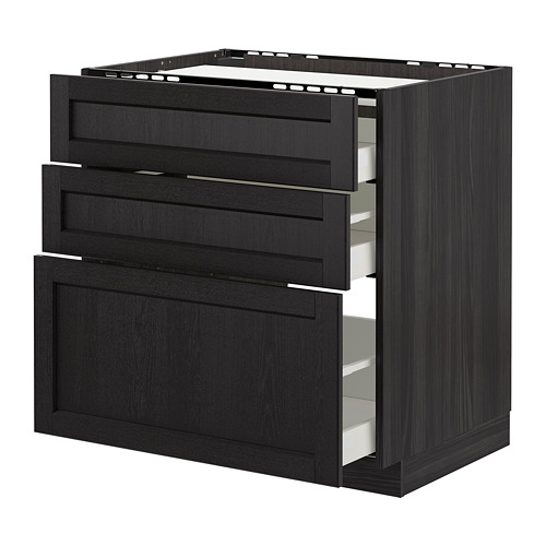 METOD/MAXIMERA base cab f hob/3 fronts/3 drawers