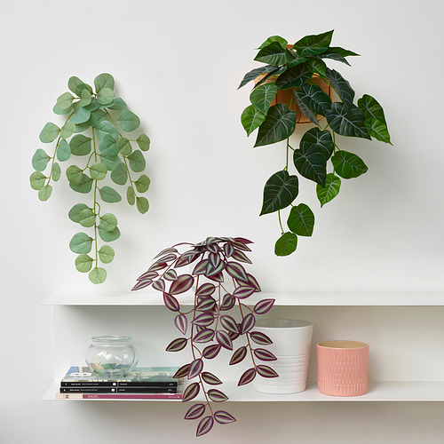 FEJKA, artificial plant with wall holder