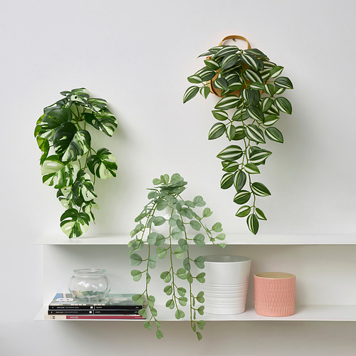 FEJKA, artificial plant with wall holder
