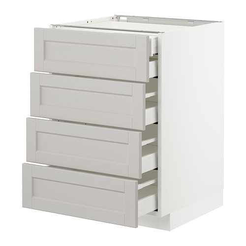 METOD/MAXIMERA grunnskápur/4framhl, 2lág/3mið skú.