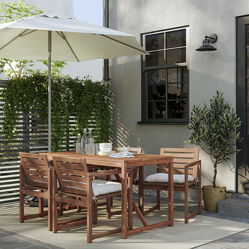 NÄMMARÖ, table+4 chairs w armrests, outdoor