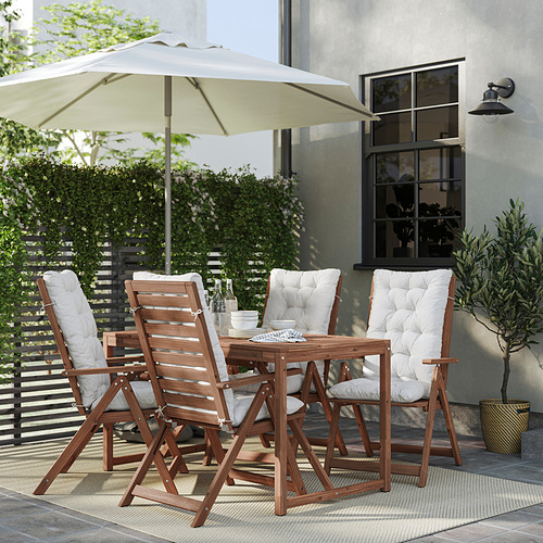 NÄMMARÖ, borð og fjórir hægindastólar, úti