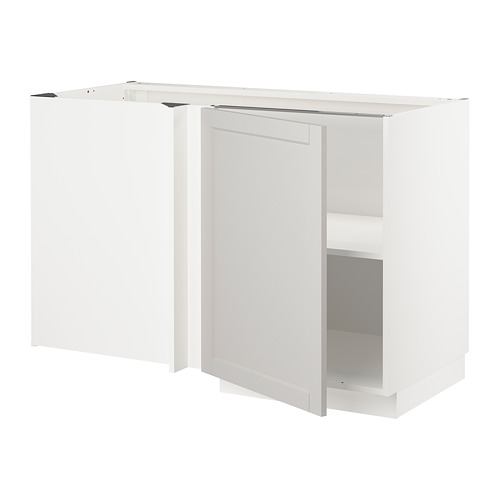 METOD, corner base cabinet with shelf