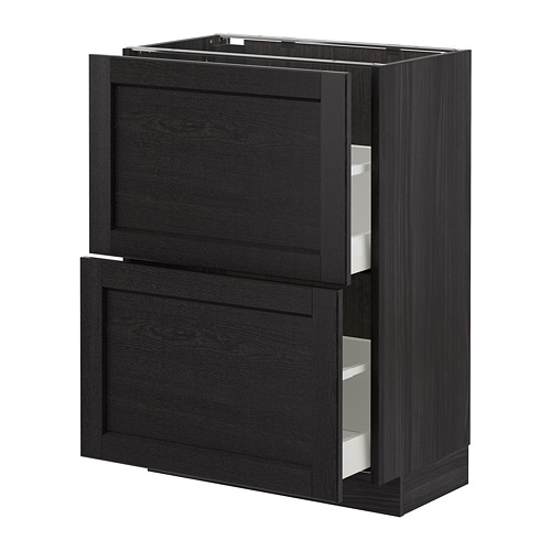 METOD, base cabinet with 2 drawers
