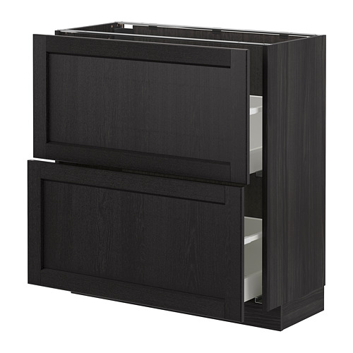 METOD, base cabinet with 2 drawers