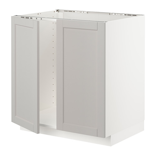 METOD base cabinet for sink + 2 doors