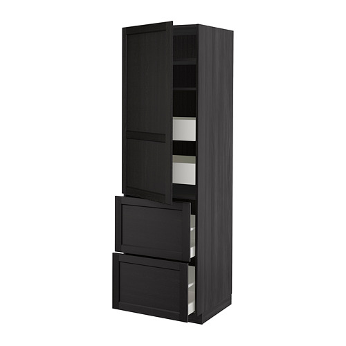 METOD/MAXIMERA, hi cab w shlvs/4 drawers/dr/2 frnts