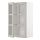 METOD, wall cabinet w shelves/2 glass drs