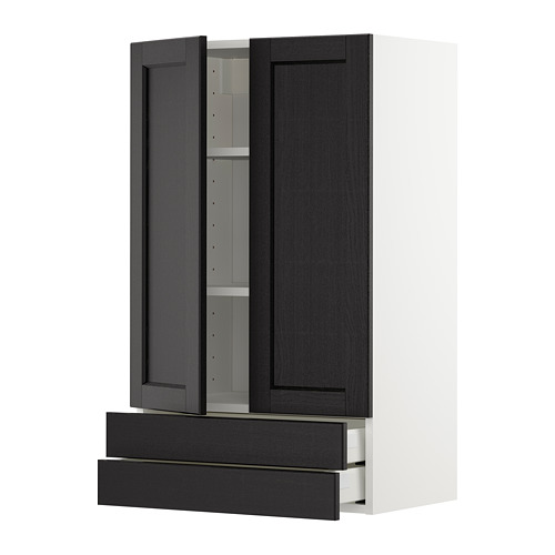 METOD/MAXIMERA wall cabinet w 2 doors/2 drawers