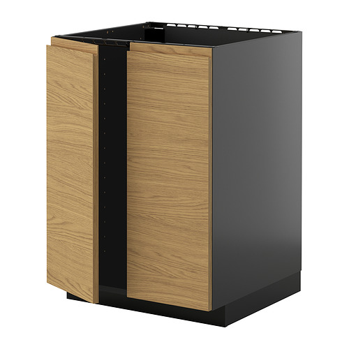 METOD base cabinet for sink + 2 doors