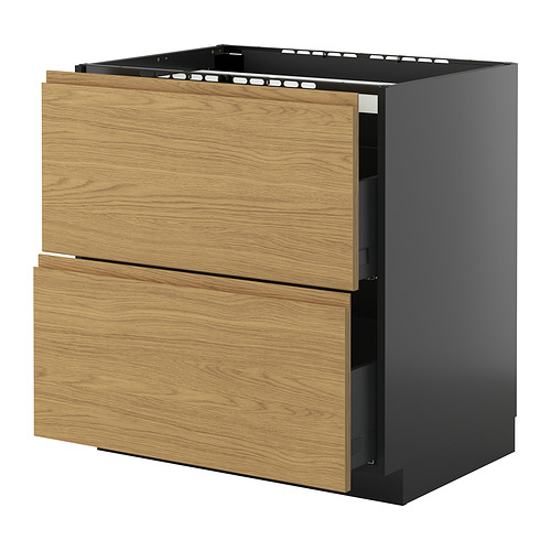 METOD/KNIVSHULT base cab f hob/2 fronts/2 drawers