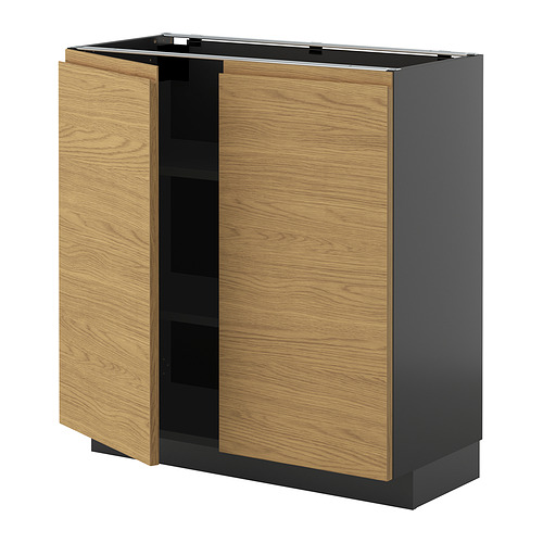 METOD base cabinet with shelves/2 doors