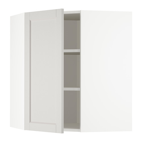 METOD corner wall cabinet with shelves