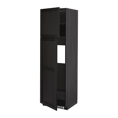 METOD, high cabinet for fridge w 2 doors
