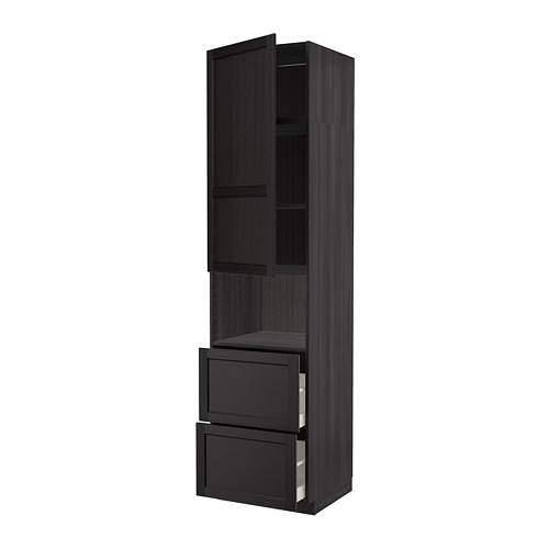 METOD/MAXIMERA, hi cab f micro w door/2 drawers
