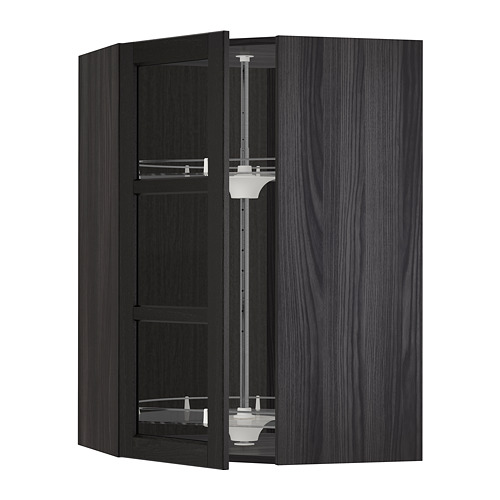 METOD corner wall cab w carousel/glass dr