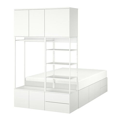PLATSA, bed frame with 8 door+4 drawers