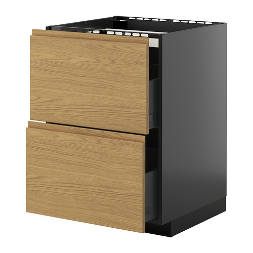 METOD/KNIVSHULT base cab f hob/2 fronts/2 drawers