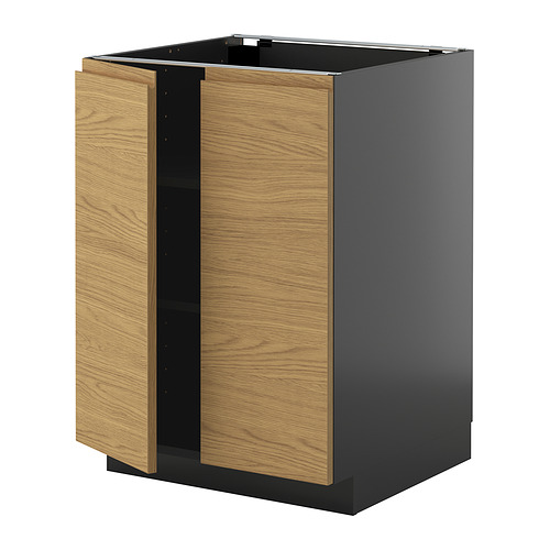 METOD base cabinet with shelves/2 doors