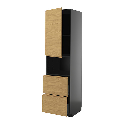 METOD/KNIVSHULT hi cab f micro w door/2 drawers