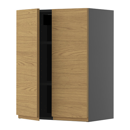METOD wall cabinet with shelves/2 doors