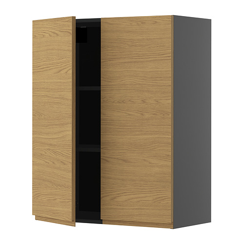 METOD wall cabinet with shelves/2 doors