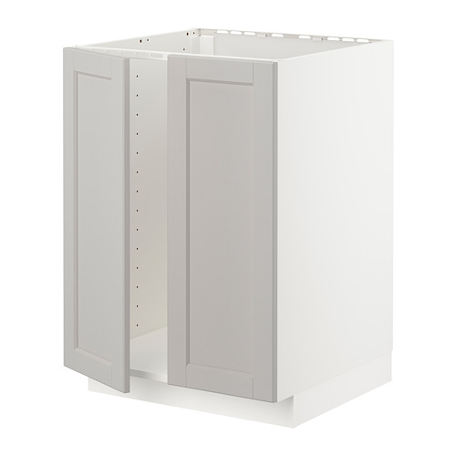 METOD base cabinet for sink + 2 doors