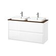High-gloss white/brown walnut effect