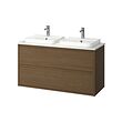 Brown oak effect/white marble effect