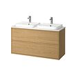 Oak effect/white marble effect