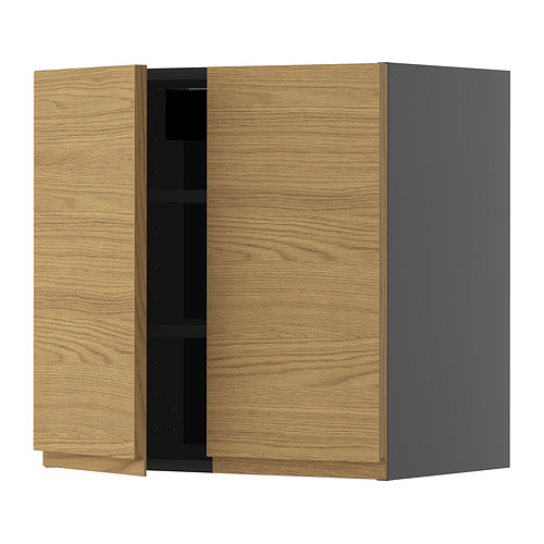 METOD wall cabinet with shelves/2 doors