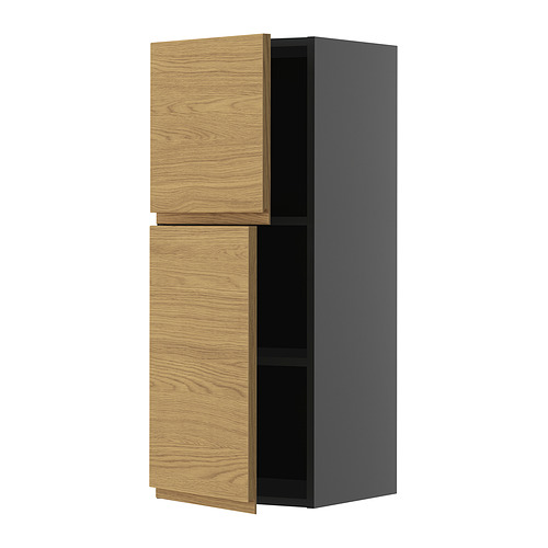 METOD wall cabinet with shelves/2 doors