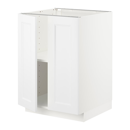 METOD, base cabinet with shelves/2 doors