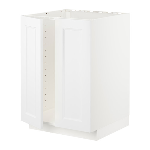METOD, base cabinet for sink + 2 doors