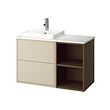 Beige/brown oak effect/white marble effect