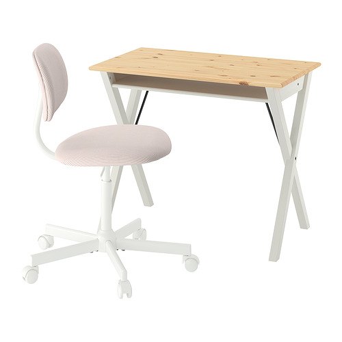 BOLLPOJKE/BLECKBERGET, skrifborð og stóll