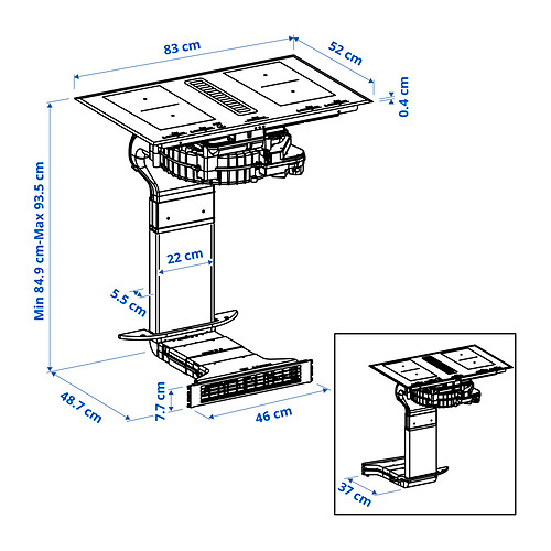 TÄCKNAN ind hob/int extractor w recirc kit