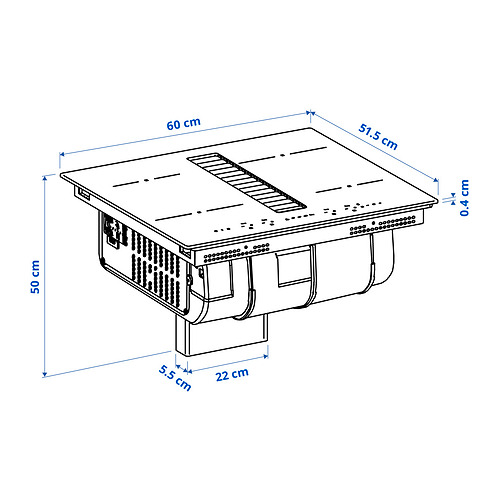 TÄCKNAN induction hob/integrated extractor