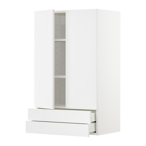 METOD/MAXIMERA wall cabinet w 2 doors/2 drawers