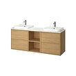 Oak effect/white marble effect
