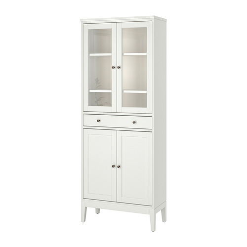 IDANÄS, high cabinet w gls-drs and 1 drawer