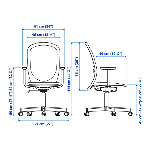 FLINTAN office chair with armrests