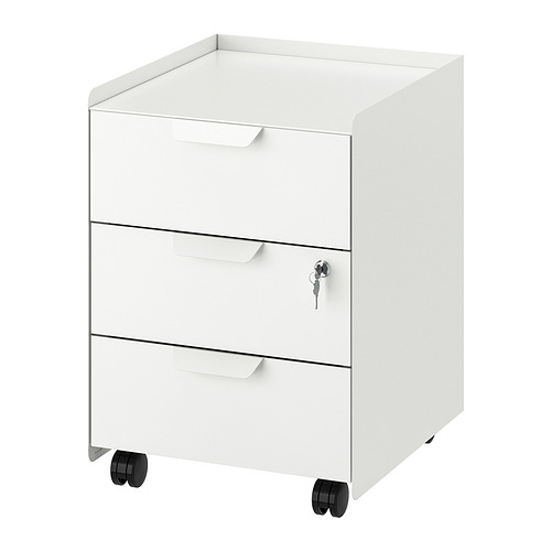 TROTTEN, drawer unit w 3 drawers on castors