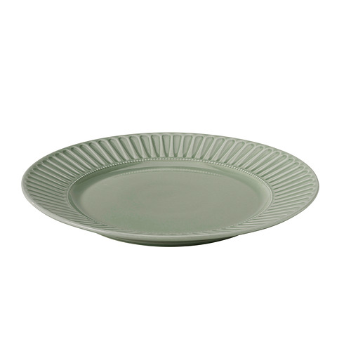 Diskur, 27 cm, leirvara fölgrágrænt