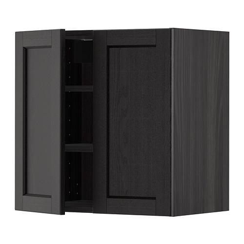 METOD wall cabinet with shelves/2 doors