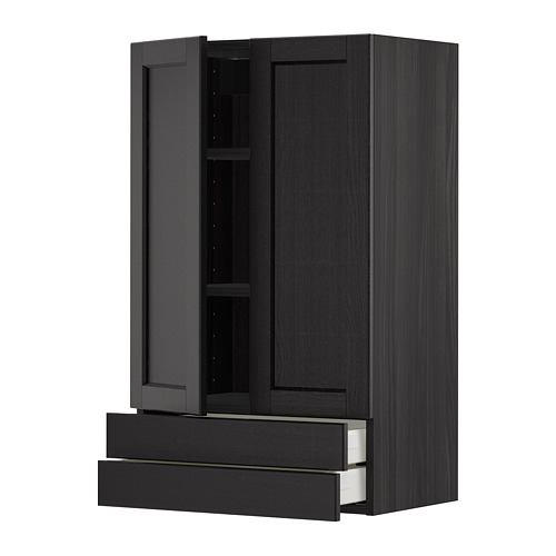 METOD/MAXIMERA wall cabinet w 2 doors/2 drawers