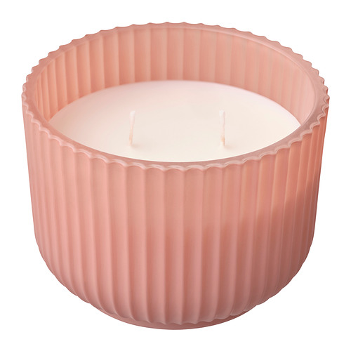 SOCKERLÖNN, scented candle in glass, 2 wicks