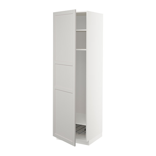 METOD high cabinet w shelves/wire basket