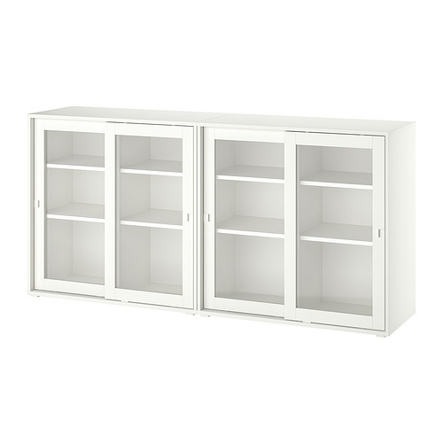 VIHALS storage combination w glass doors